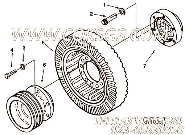 【曲轴法兰】康明斯CUMMINS柴油机的213355 曲轴法兰