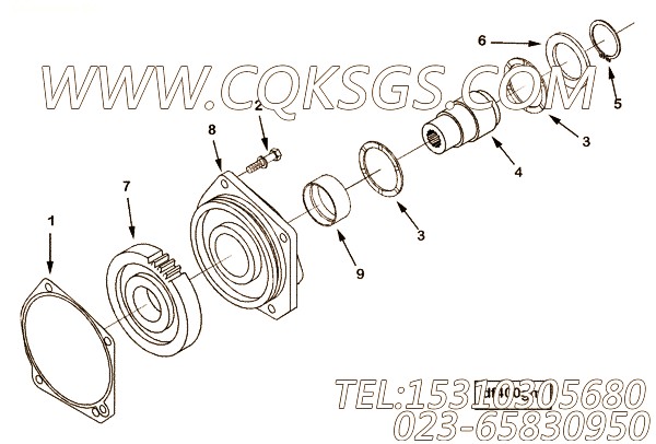 205784卡环,用于康明斯KTA38-M1动力液压泵驱动组,【船舶机械】配件
