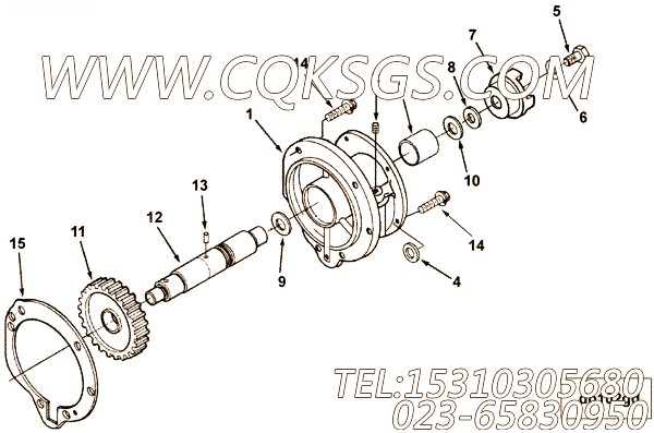 129510六角螺栓,用于康明斯NYA855-G4动力附件驱动安装组,【发电用】配件