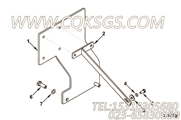 【引擎B190 30的发动机后悬置支架组】 康明斯六角法兰面螺栓,参数及图片
