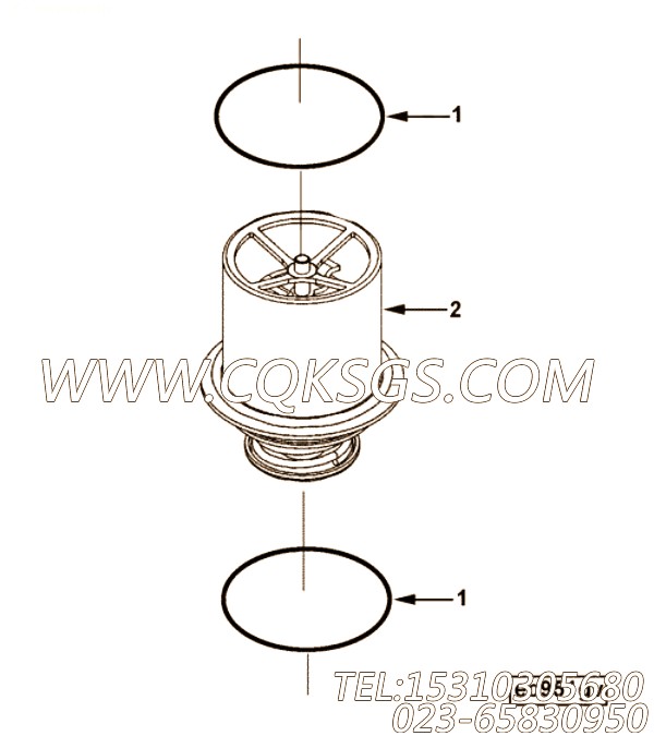 【节温器】康明斯CUMMINS柴油机的3972537 节温器